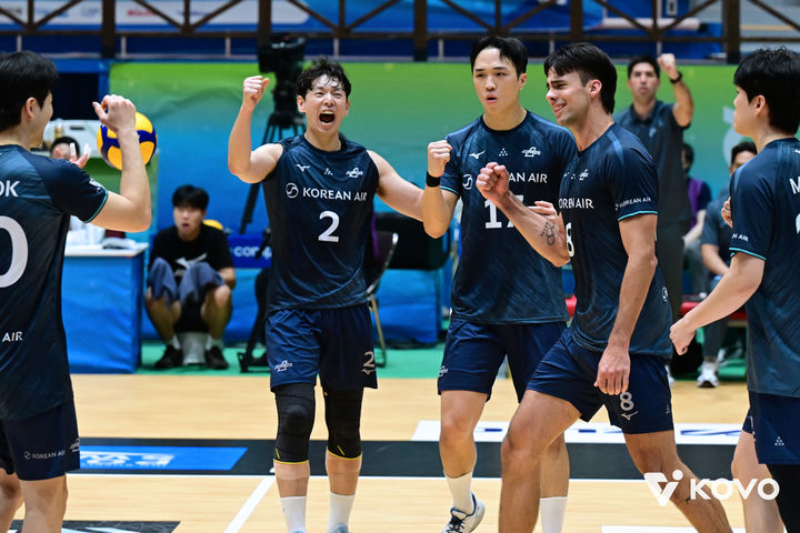 [서울=뉴시스] 프로배구 대한항공. (사진=KOVO 제공) *재판매 및 DB 금지