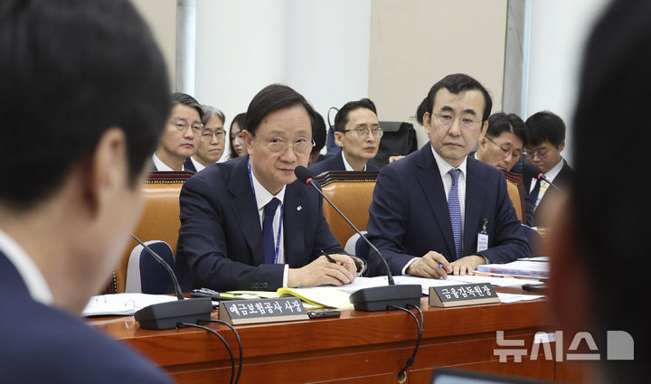 [서울=뉴시스] 최진석 기자 = 이찬진 금융감독원장이 19일 여의도 국회에서 열린 정무위원회의 금융감독원 등에 대한 국정감사에 출석해 의원 질의를 듣고 있다. 2026.10.19. myjs@newsis.com