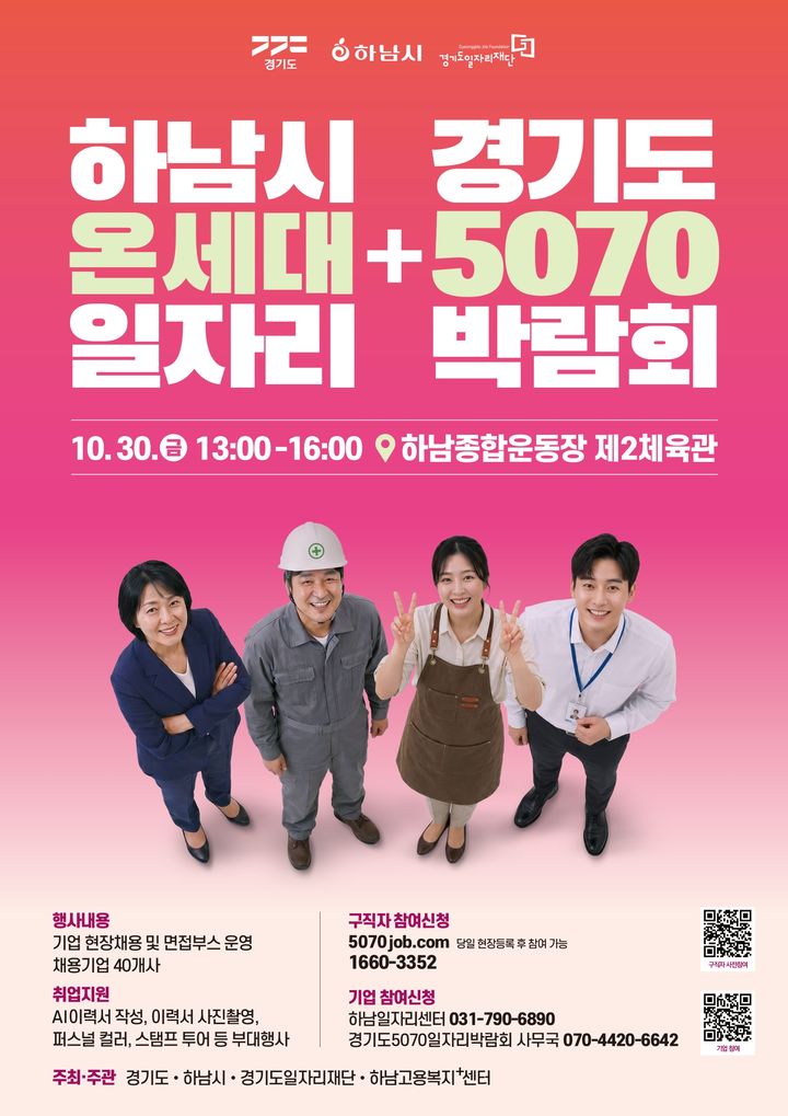 하남시 온세대+경기도 5070 일자리박람회 안내. (사진=하남시 제공) photo@newsis.com *재판매 및 DB 금지