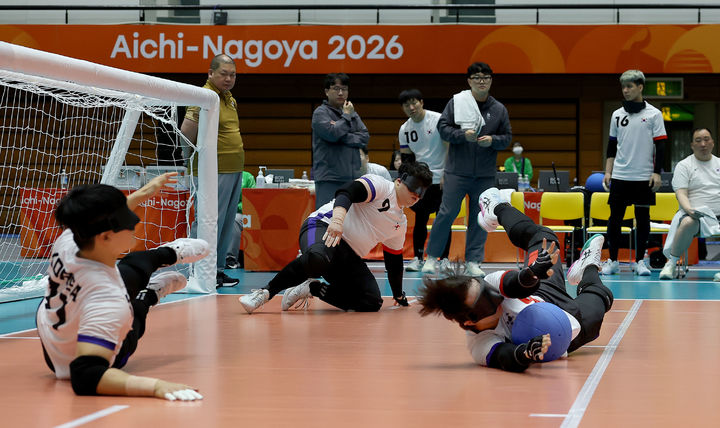 [서울=뉴시스]한국 골볼, 카타르에 완승. (사진=대한장애인체육회 제공)