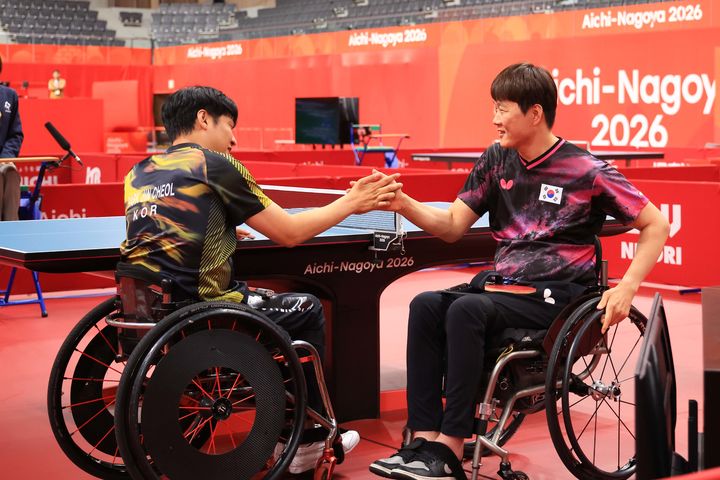 [서울=뉴시스] 탁구 박진철과 김경현. (사진=대한장애인체육회 제공) 2026.10.20. photo@newsis.com *재판매 및 DB 금지