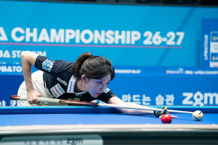 [서울=뉴시스] 여자프로당구(LPBA) NH농협카드의 정수빈. (사진=PBA 제공) *재판매 및 DB 금지
