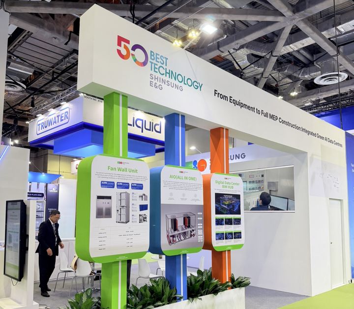 신성이엔지가 지난달싱가포르 '데이터센터 월드 아시아(Data Centre World Asia) 2026'에서 운영한 부스 전경. (사진=신성이엔지) *재판매 및 DB 금지