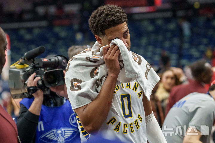 [뉴올리언스=AP/뉴시스] 미국프로농구(NBA) 인디애나 페이서스의 타이리스 할리버튼. 2026.10.22