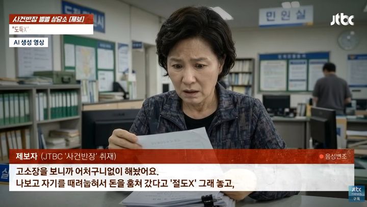 [서울=뉴시스] 혼자 사는 지인의 생일을 챙겨준 다음날 절도와 폭행 혐의로 고소당한 60대 여성이 억울함을 호소하며 해당 지인을 무고 혐의로 맞고소했다. (사진=유튜브 채널 'JTBC News' 화면 캡쳐) 2026.10.22
