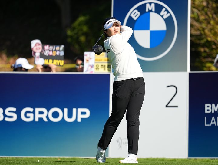[서울=뉴시스]LPGA 투어 BMW 챔피언십 출전한 유해란. (사진=BMW 레이디스 챔피언십 대회 조직위원회 제공)