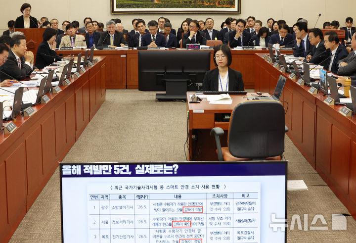 [서울=뉴시스] 고범준 기자 = 이병훈 한국산업인력공단 이사장이 23일 서울 여의도 국회에서 열린 기후에너지환경노동위원회 국정감사(근로복지공단 등)에서 의원 질의에 답변하고 있다. 2026.10.23. bjko@newsis.com