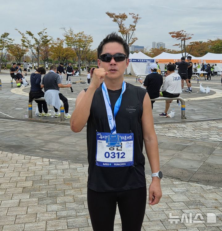 뉴시스 바다마라톤 하프 1등 완주한 러너 "성취감·희열 느껴"