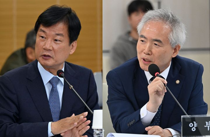 이재명 대통령이 25일 법무부장관 후보자로 더불어민주당 박균택 의원(왼쪽)과 양부남 의원을 놓고 최종 고심하고 있는 것으로 알려졌다. *재판매 및 DB 금지