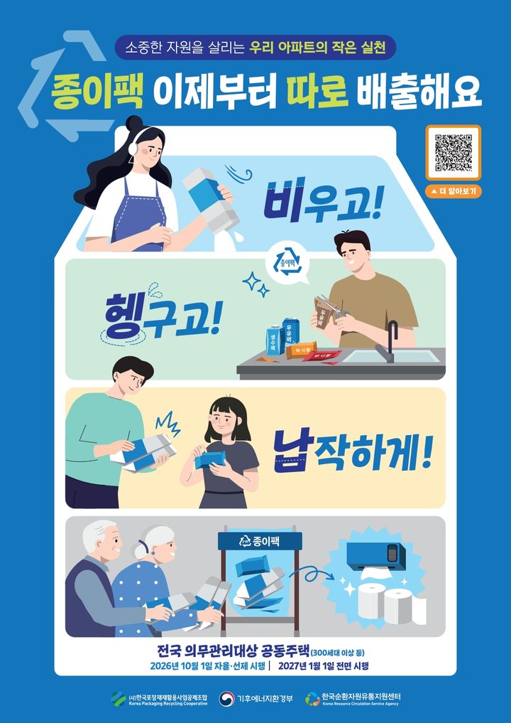 [서울=뉴시스] 종이팩 별도 분리배출 홍보 포스터. (사진=관악구 제공) 2026.10.26. photo@newsis.com *재판매 및 DB 금지