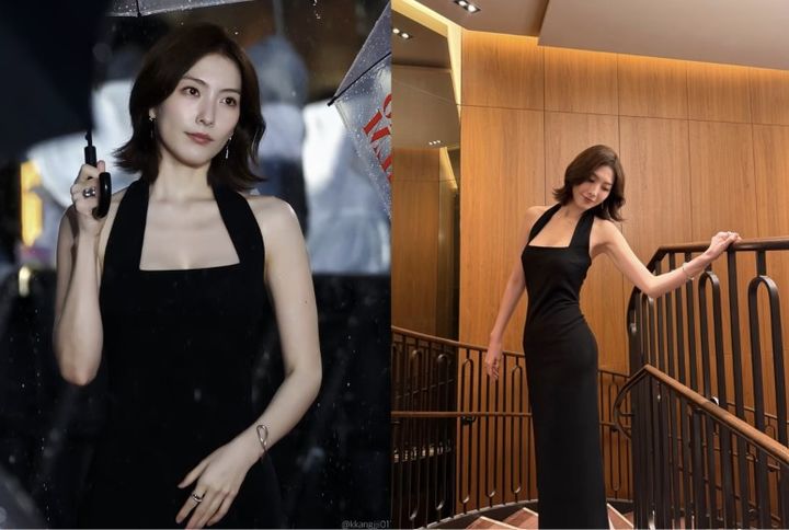 [서울=뉴시스] 강지영이 블랙 드레스를 입은 사진을 공유했다. (사진 출처=강지영 인스타그램 캡처)