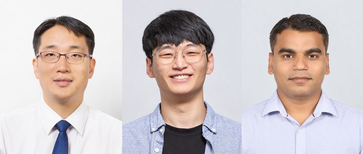 [울산=뉴시스] 사진 좌측부터 이준희 교수, 이현재 박사, 파완 쿠마르 박사 photo@newsis.com *재판매 및 DB 금지