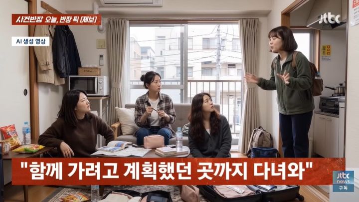 [서울=뉴시스] 일본 여행 중 친구들과 함께 가기로 한 관광지를 먼저 다녀온 뒤 별로라고 말한 친구를 둘러싼 사연이 소개됐다. (사진=JTBC '사건반장' 캡처)