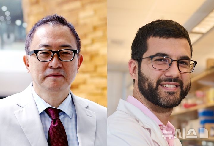 [서울=뉴시스] 왼쪽부터 차광렬 차병원∙차바이오그룹 글로벌종합연구소장, 제13회 '차광렬 줄기세포상' 수상자 데이비드 페핀 교수. (사진= 차병원 제공)