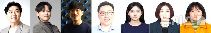 [포항=뉴시스] 포스텍 화학공학과·융합대학원 차형준 교수 연구팀과 강원대 화학과 정영미 교수 연구팀이 홍합 접착 단백질 전하 배열을 본뜬 새로운 접착 단백질을 설계하고, 물속에서 강하게 붙는 원리를 분자 수준에서 밝혔다. 사진 왼쪽부터 포스텍 화학공학과·융합대학원 차형준 교수·화학공학과 윤태희 박사·화학공학과 이상민·김영기 교수·신지수 석사과정, 강원대 화학과 정영미 교수·박연주 박사. (사진=포스텍 제공) 2026.10.28. photo@newsis.com