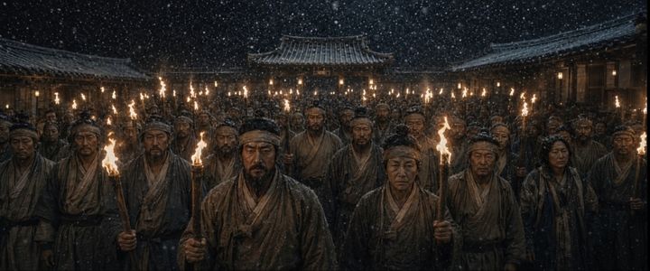 [정읍=뉴시스] 생성형 인공지능(AI)을 활용해 '동학농민혁명'을 소재로 제작 중인 영화 '전봉준전(가제)'의 트레일러 영상 중 한 장면. *재판매 및 DB 금지