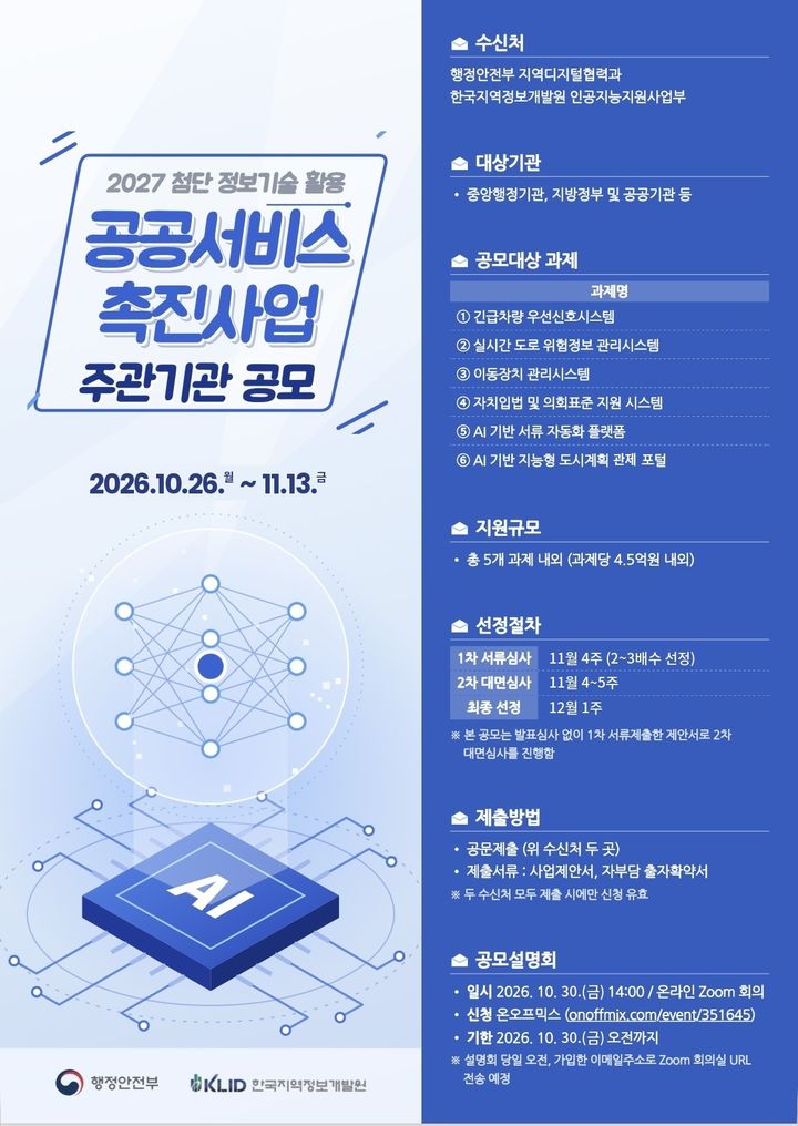 지역정보개발원, 첨단 공공서비스 이끌 주관기관 공모