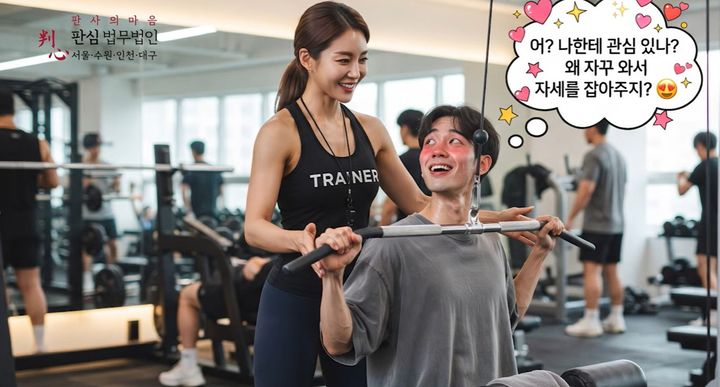 [서울=뉴시스]동네 헬스장에서 친절하게 운동을 가르쳐 주던 여성 트레이너의 태도를 호감으로 착각해 선물을 건넸다가 스토킹 범죄자로 몰릴 뻔한 사연이 전해졌다. 사진 유튜브 채널 '[판사의 마음] 판사출신 문유진 변호사' 영상 캡처 *재판매 및 DB 금지