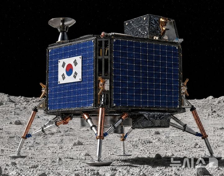 [서울=뉴시스] 윤현성 기자 = 2032년 발사 예정인 달 착륙선 예상도. (사진=우주항공청 제공) 2026.10.30. hsyhs@newsis.com
