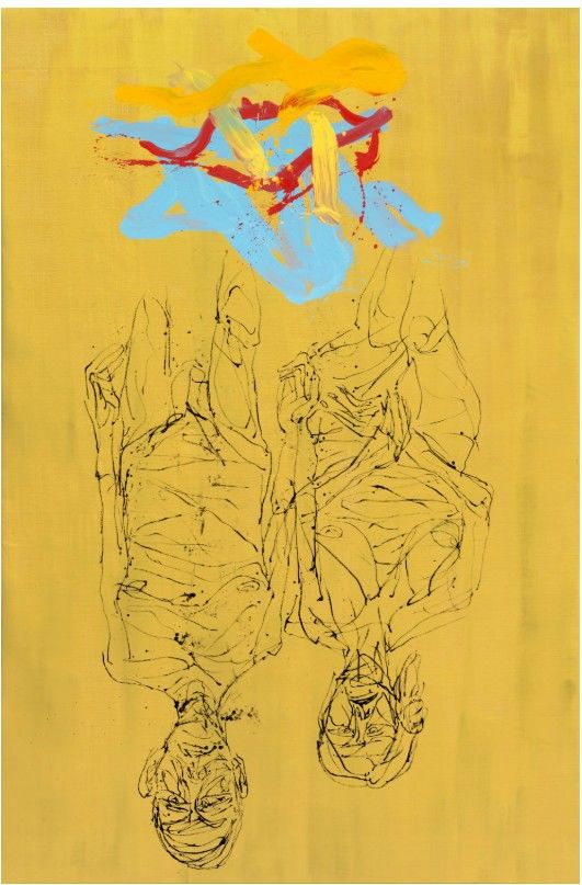Georg Baselitz Keine Fehler (No Errors), 2026 Oil and gold oil paint on canvas 137 7/8 x 90 5/8 inches (350 x 230 cm) © Georg Baselitz 2026 Photo: Ulrich Ghezzi Courtesy the artist and Gagosian *재판매 및 DB 금지
