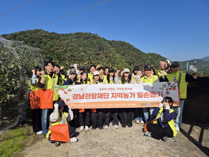 경남관광재단 임직원들 30일 창원 북면 단감농가서 일손돕기 봉사.. *재판매 및 DB 금지