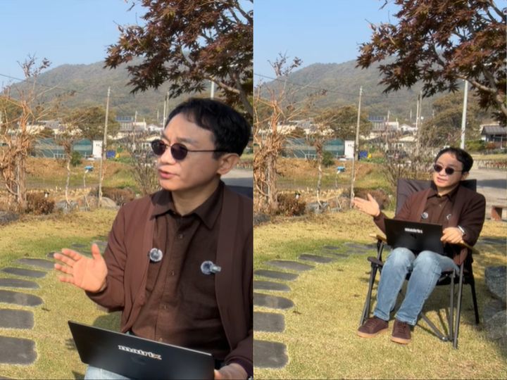 [서울=뉴시스] 곽상준 매트릭스투자자문 대표가 자신의 유튜브 채널 '증시각도기TV'에서 미국 반도체지수 급락 배경으로 AI 기업들의 막대한 투자 비용과 자금 조달 우려를 분석하고 있다. (사진=유튜브 채널 '증시각도기TV' 캡처)