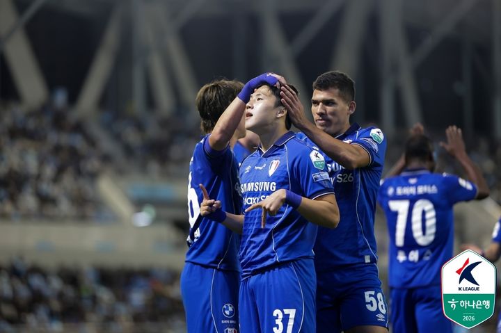 [서울=뉴시스]K리그2 수원, 대구와 2-2 비겨. (사진=한국프로축구연맹 제공)